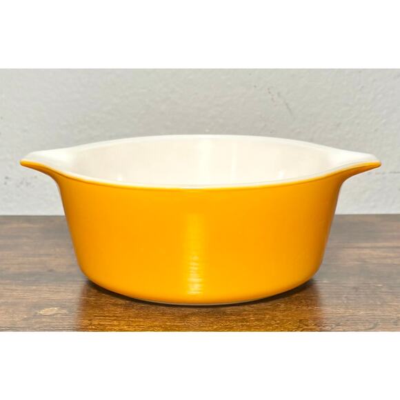 Vintage Pyrex Old Orchard 472 Orange Casserole Dish Brown 1.5 Pint Serving Bake - Picture 2 of 11